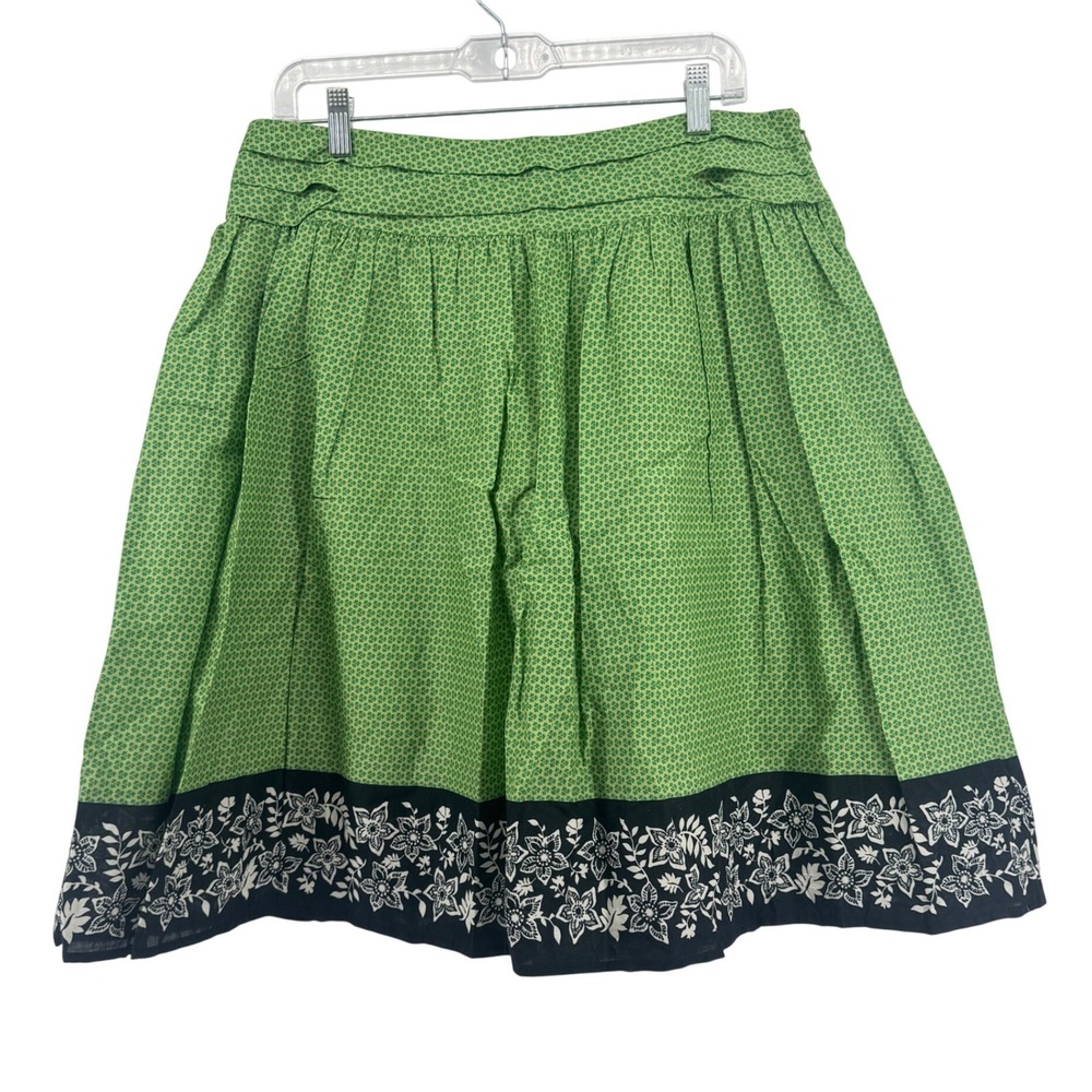 Apt. 9 Womens Green Cotton Lined Skirt Preppy Teacher Modest Artsy NWT Size 12